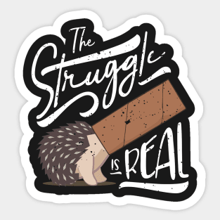 The Struggle Is Real Funny Hedgehog Vintage Graphic Sticker